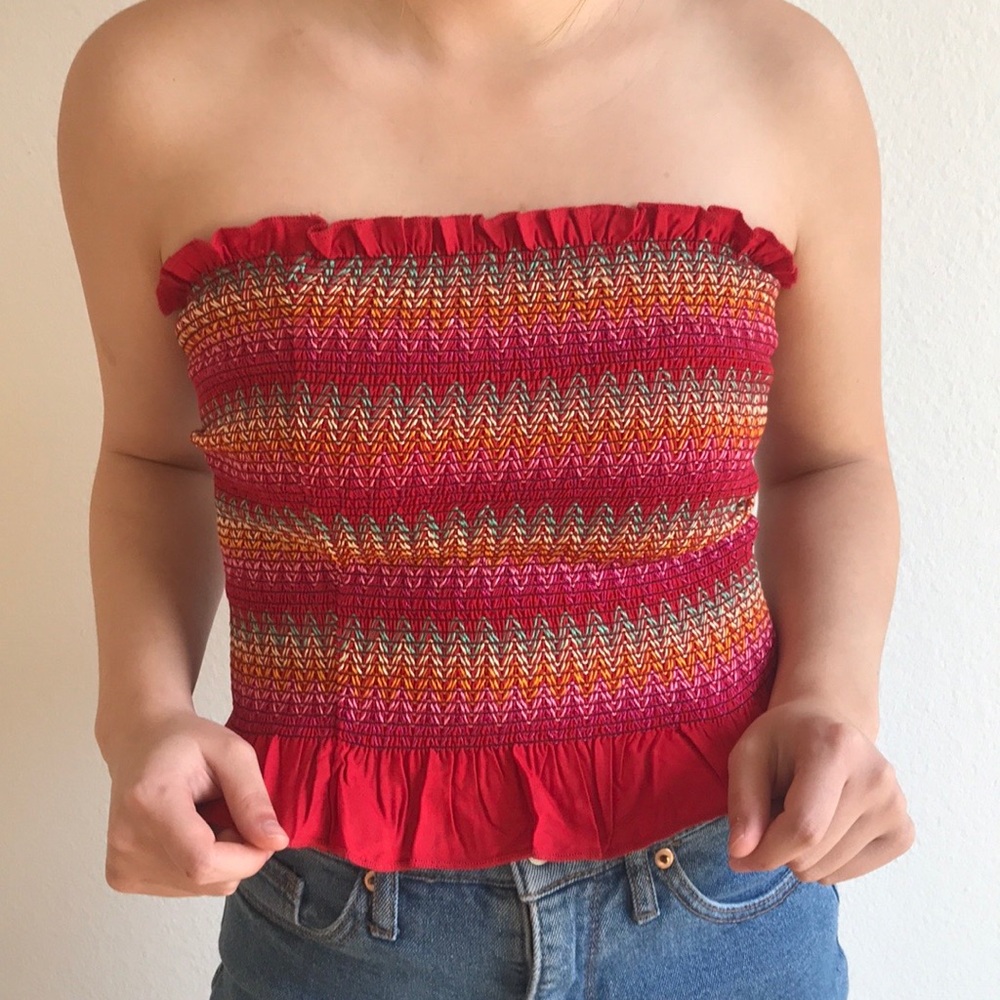 Red tube top